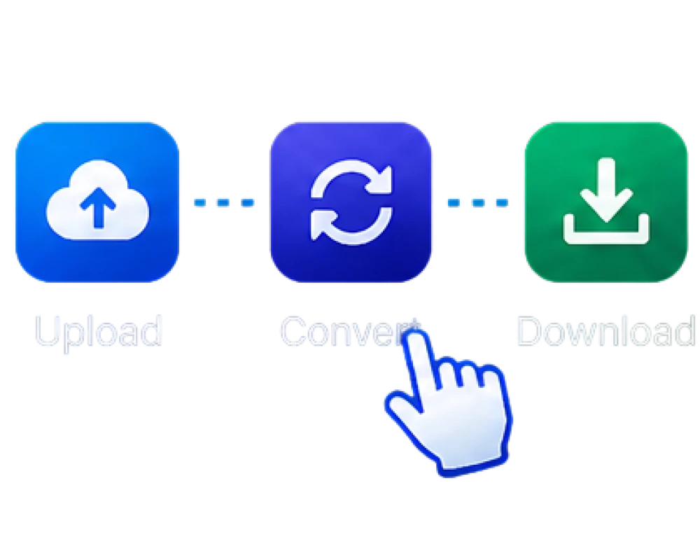 Upload, convert, and download in just one click.